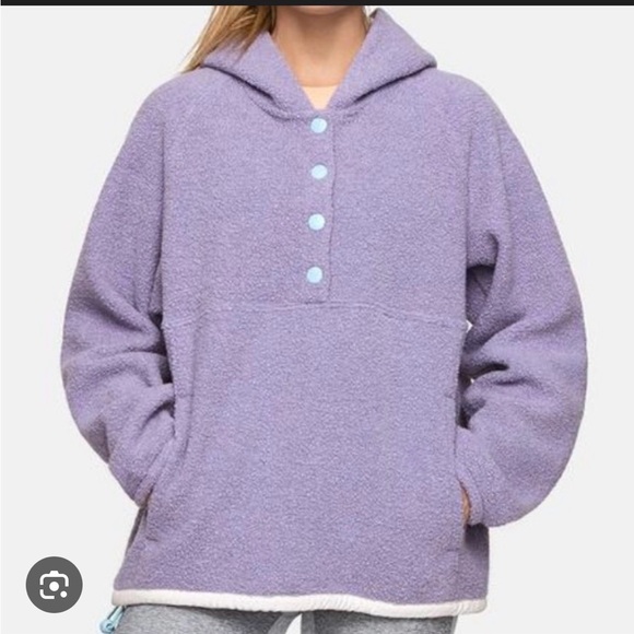 Outdoor Voices Lavender Megafleece snap Sherpa Hoodie - Picture 2 of 5